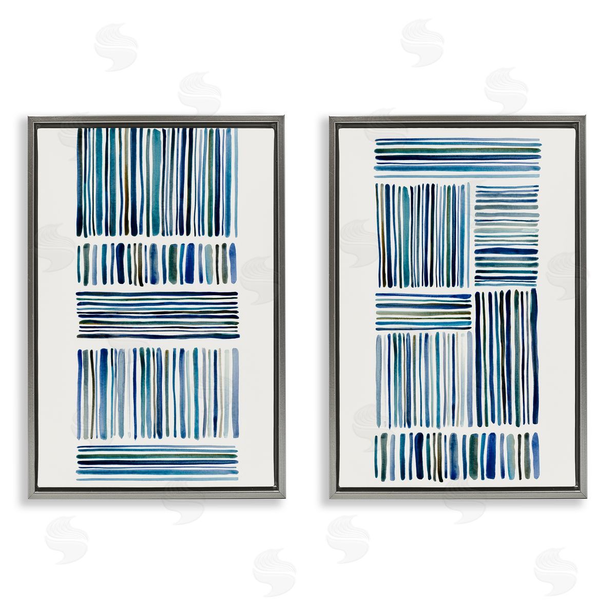 Hannah Dawson Contrasting Linear Dashes Canvas Wall Art Print