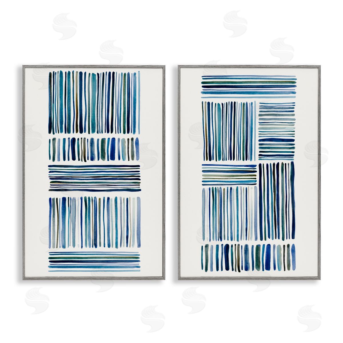 Hannah Dawson Contrasting Linear Dashes Canvas Wall Art Print