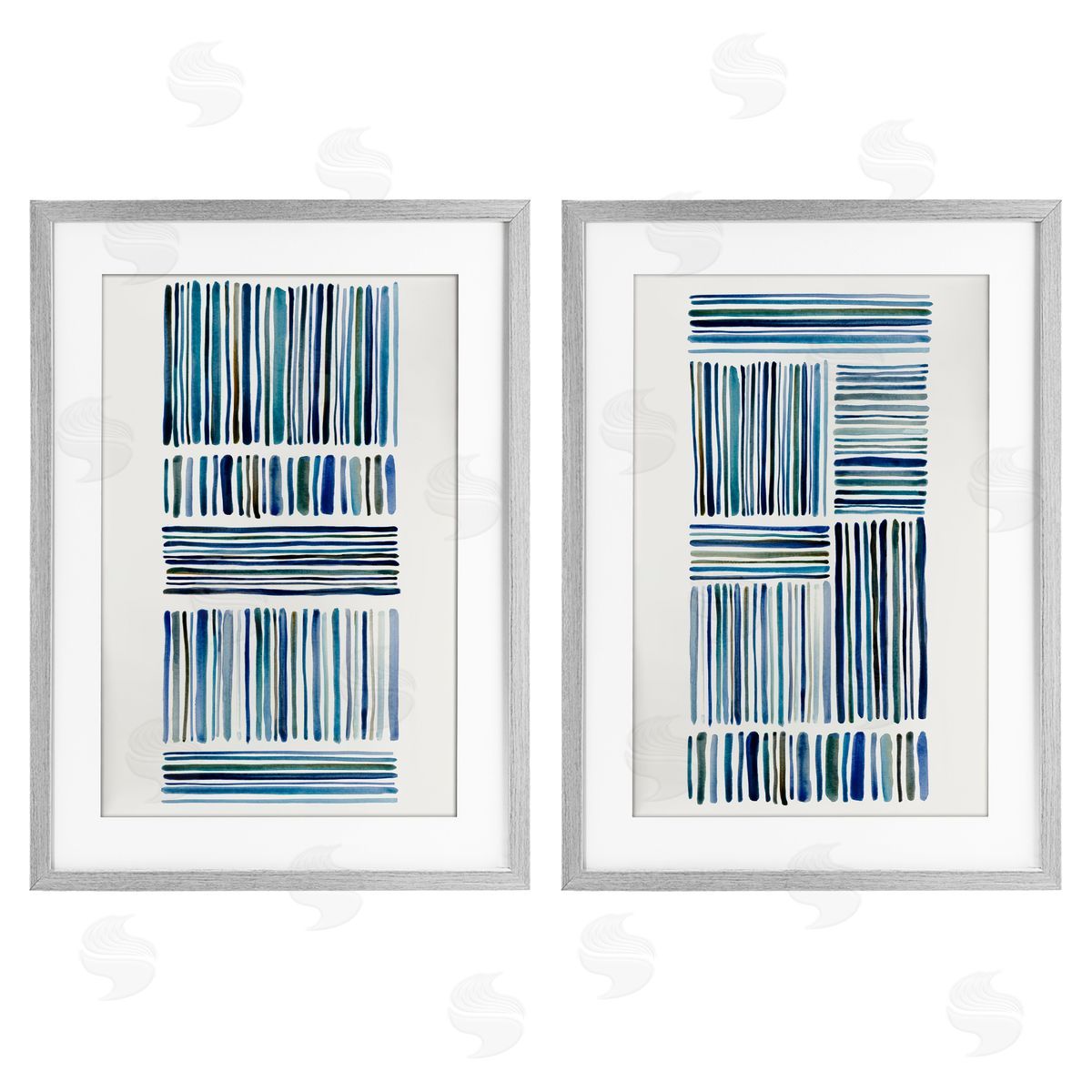 Hannah Dawson Contrasting Linear Dashes Canvas Wall Art Print
