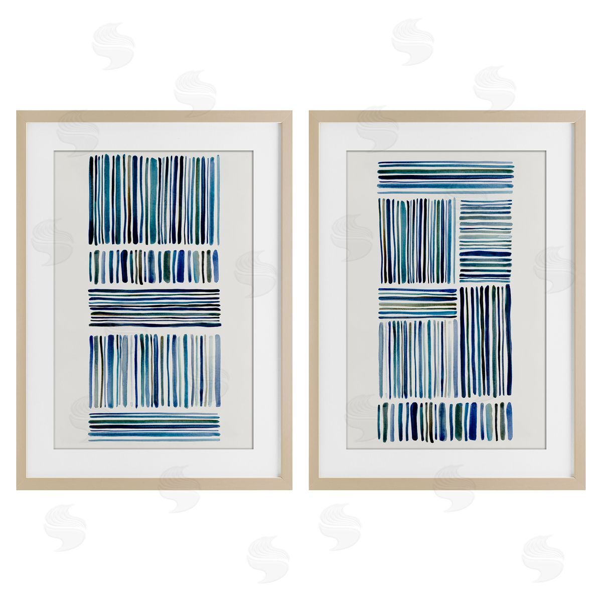 Hannah Dawson Contrasting Linear Dashes Canvas Wall Art Print