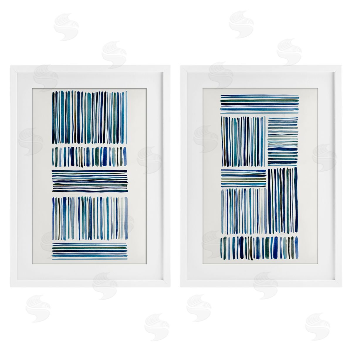 Hannah Dawson Contrasting Linear Dashes Canvas Wall Art Print