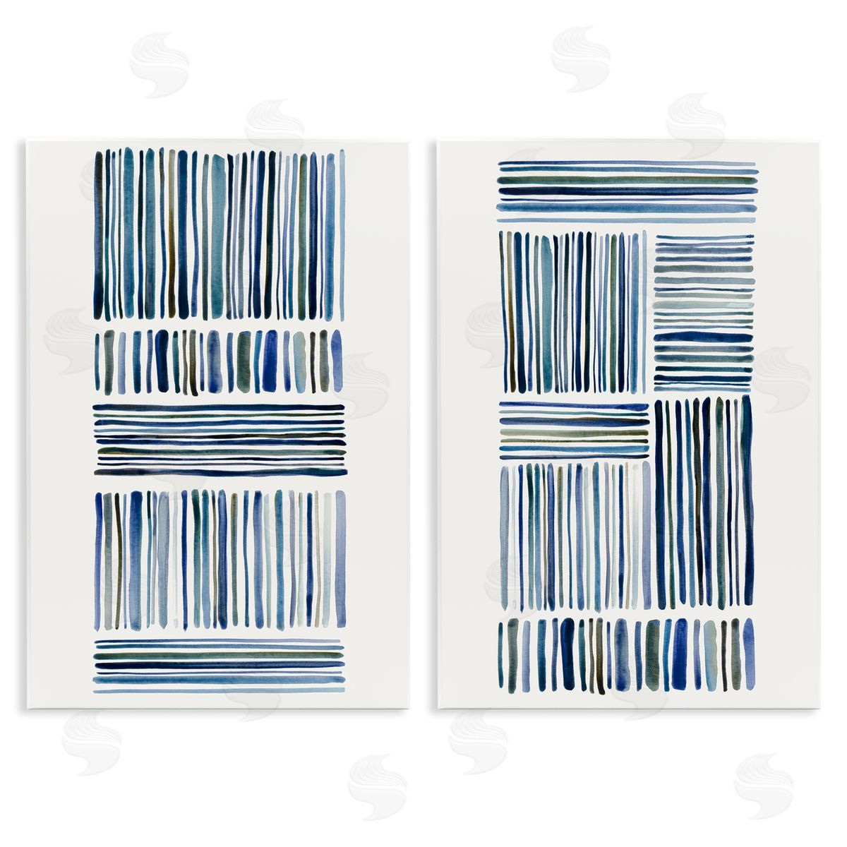 Hannah Dawson Contrasting Linear Dashes Canvas Wall Art Print