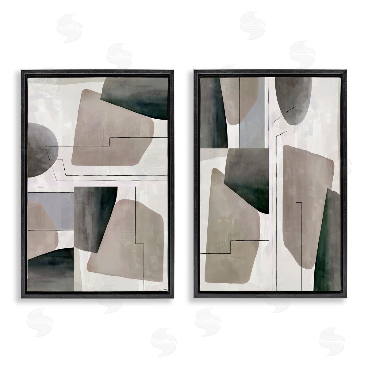 cartissi Earthy Geometric Shapes Canvas Wall Art Print