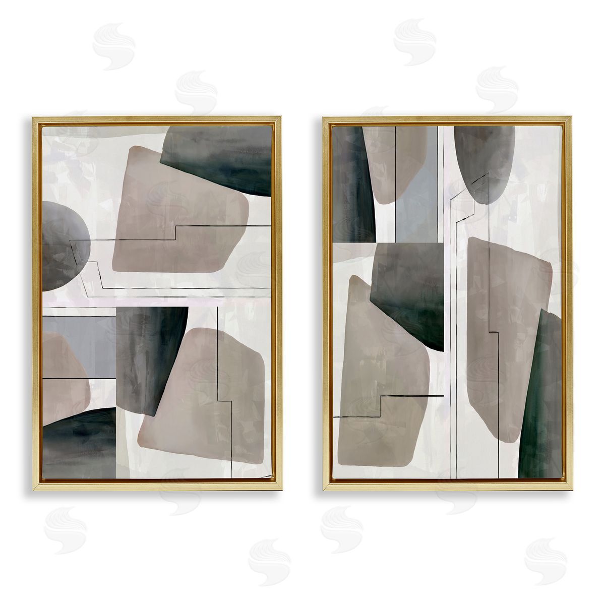 cartissi Earthy Geometric Shapes Canvas Wall Art Print