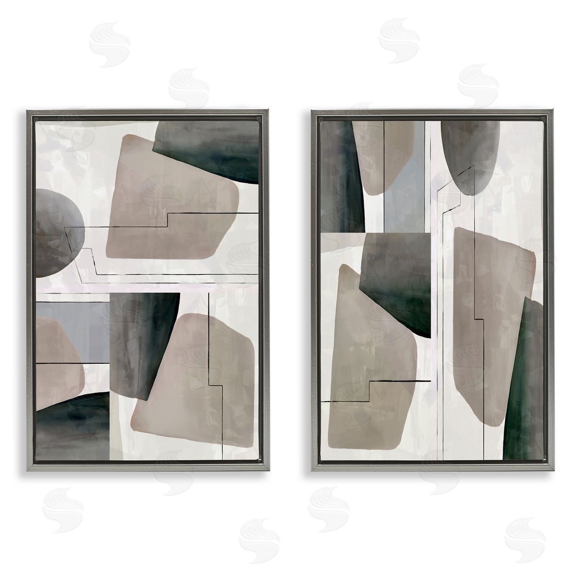 cartissi Earthy Geometric Shapes Canvas Wall Art Print