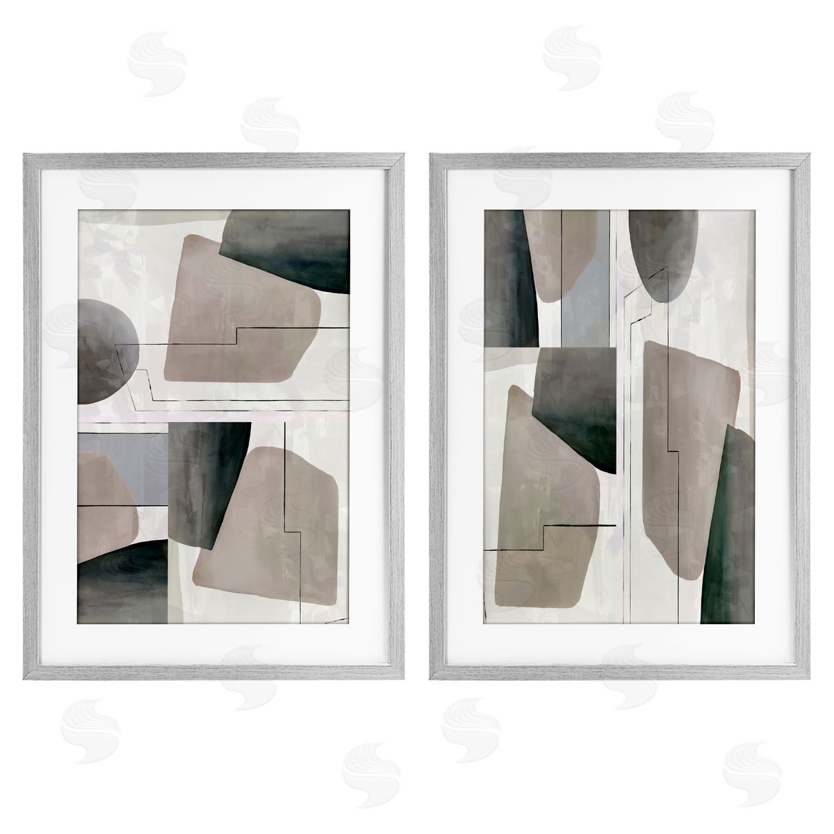 cartissi Earthy Geometric Shapes Canvas Wall Art Print