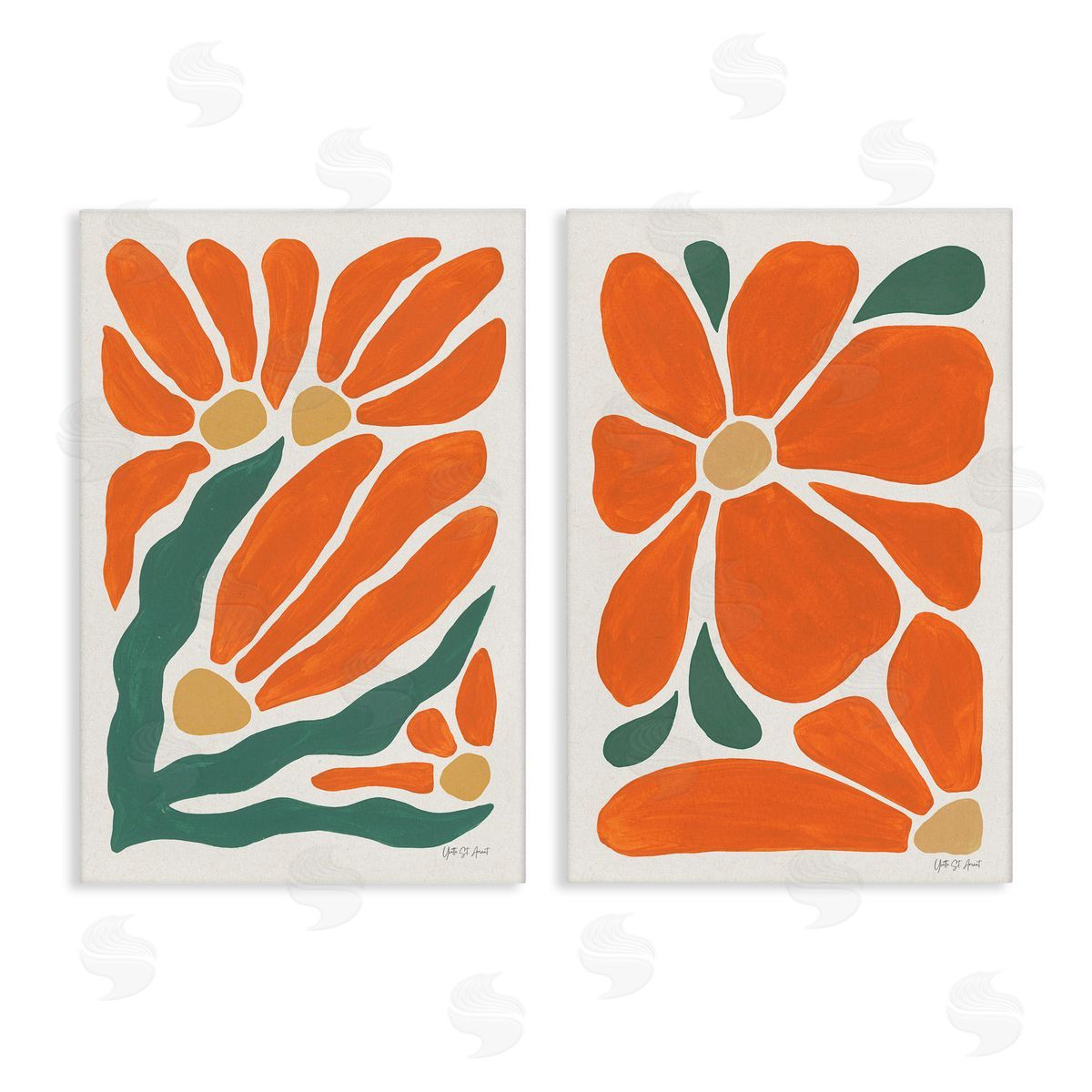 Yvette St. Amant Midcentury Flower Abstracts Canvas Wall Art Print