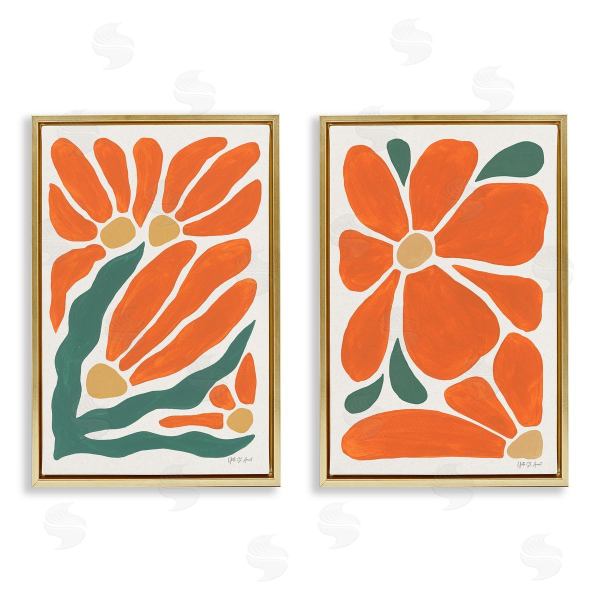Yvette St. Amant Midcentury Flower Abstracts Canvas Wall Art Print