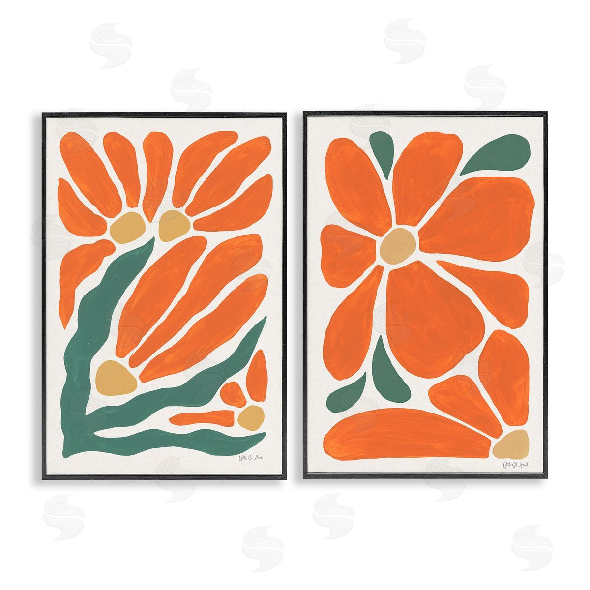 Yvette St. Amant Midcentury Flower Abstracts Canvas Wall Art Print