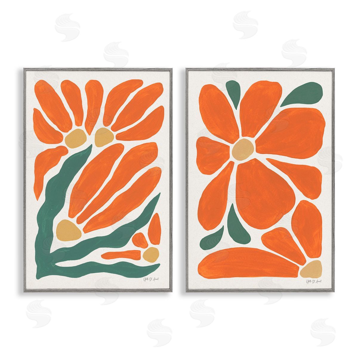 Yvette St. Amant Midcentury Flower Abstracts Canvas Wall Art Print