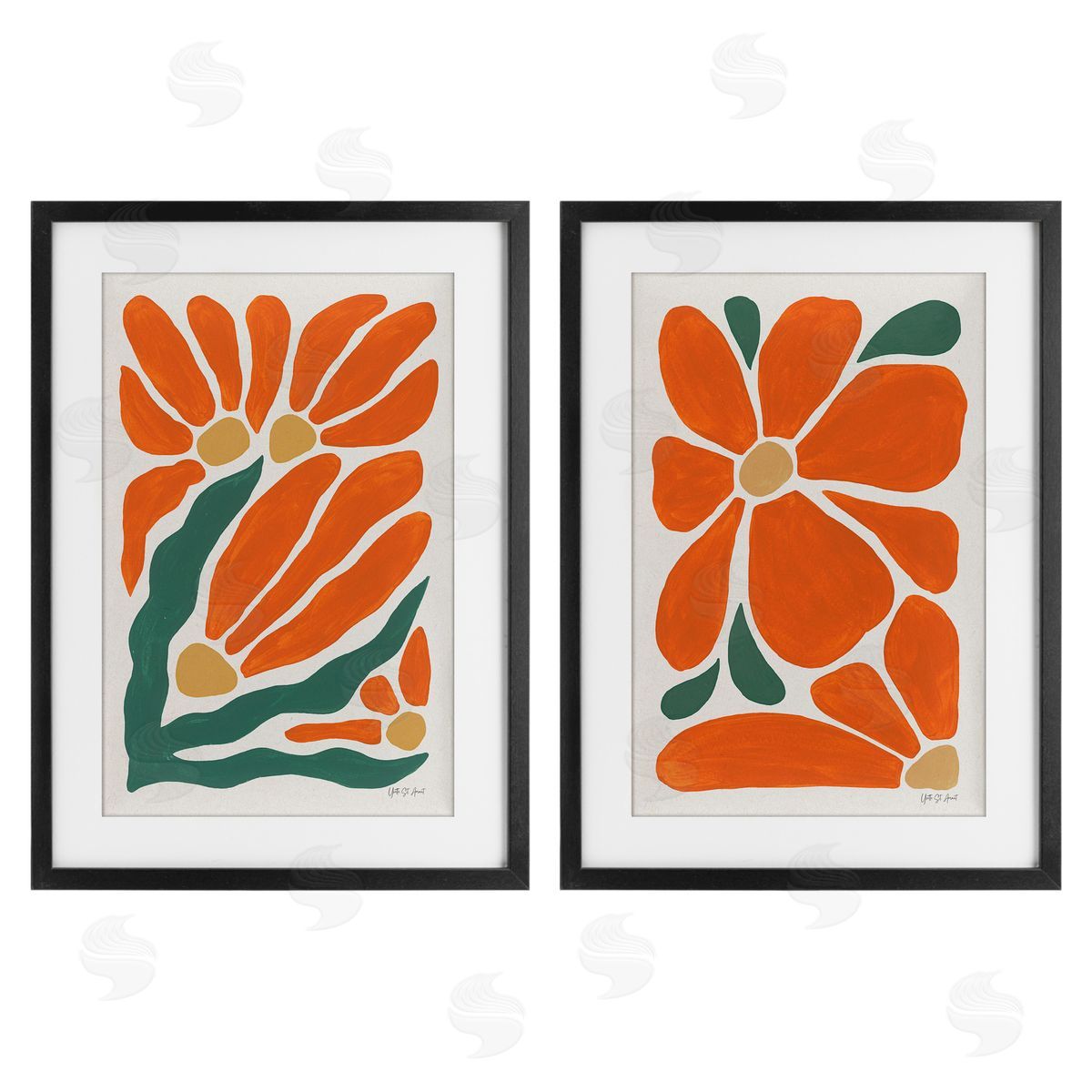 Yvette St. Amant Midcentury Flower Abstracts Canvas Wall Art Print
