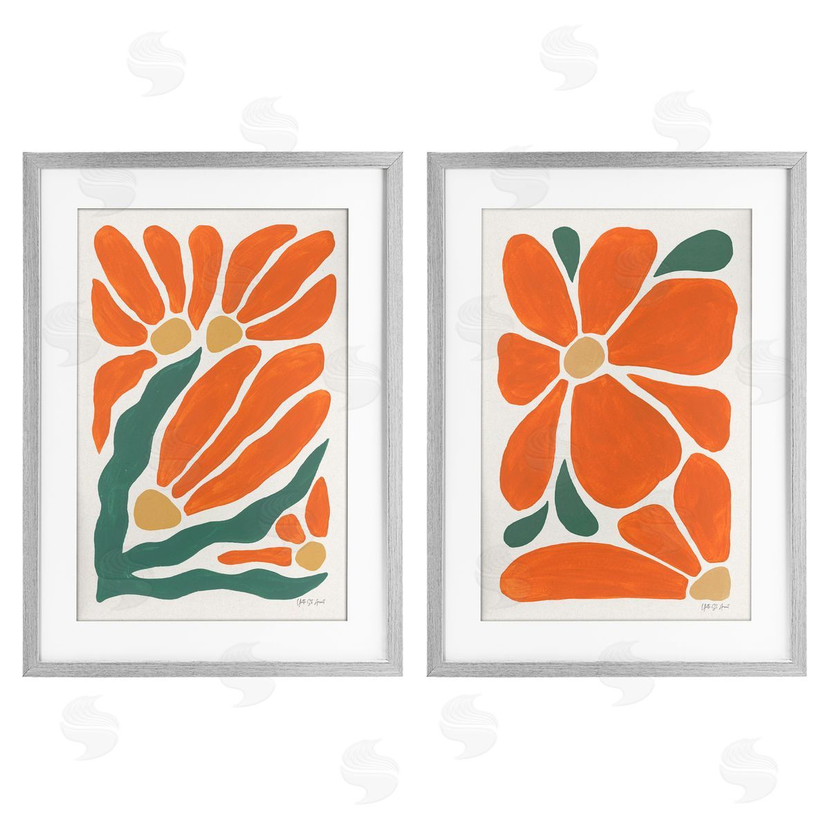 Yvette St. Amant Midcentury Flower Abstracts Canvas Wall Art Print