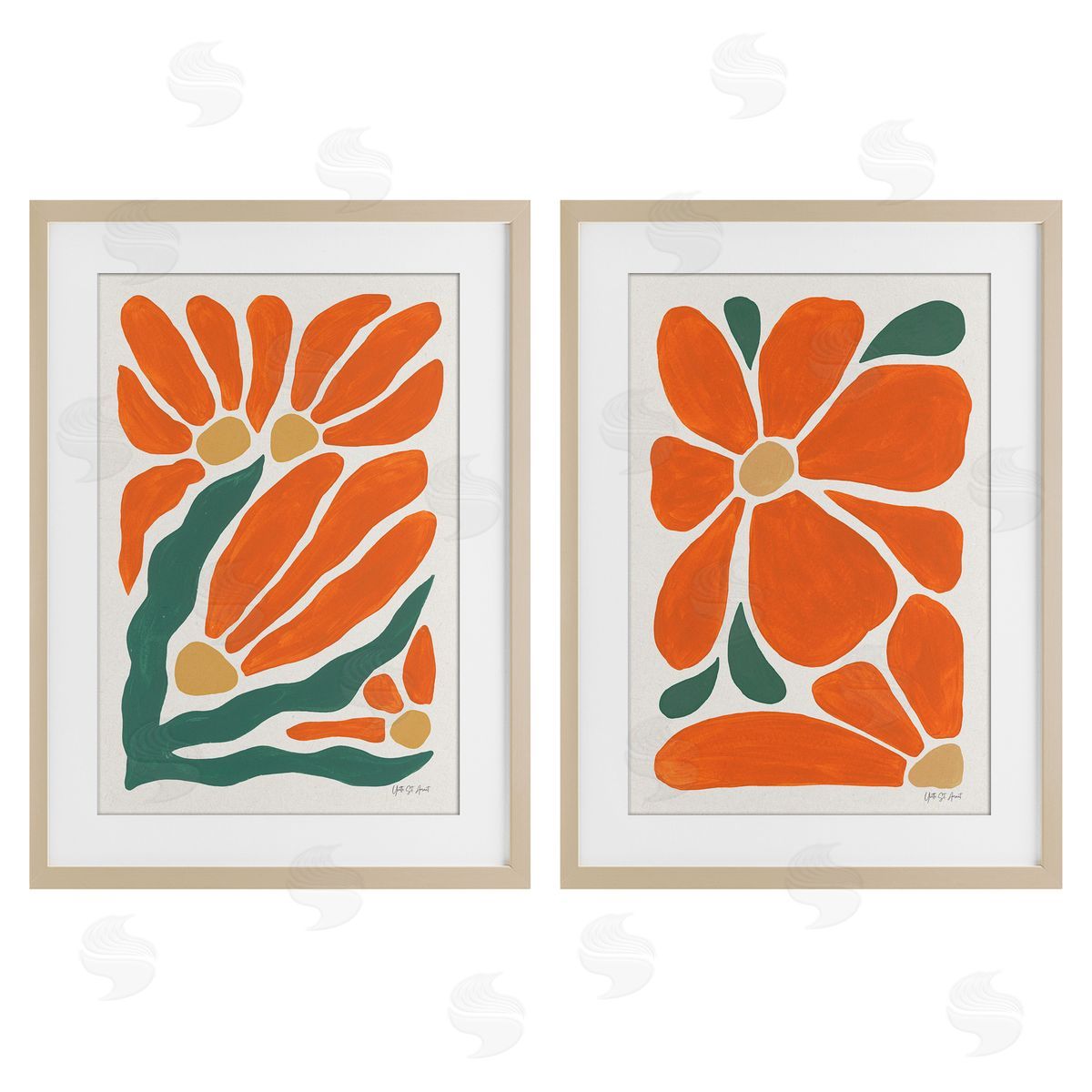 Yvette St. Amant Midcentury Flower Abstracts Canvas Wall Art Print