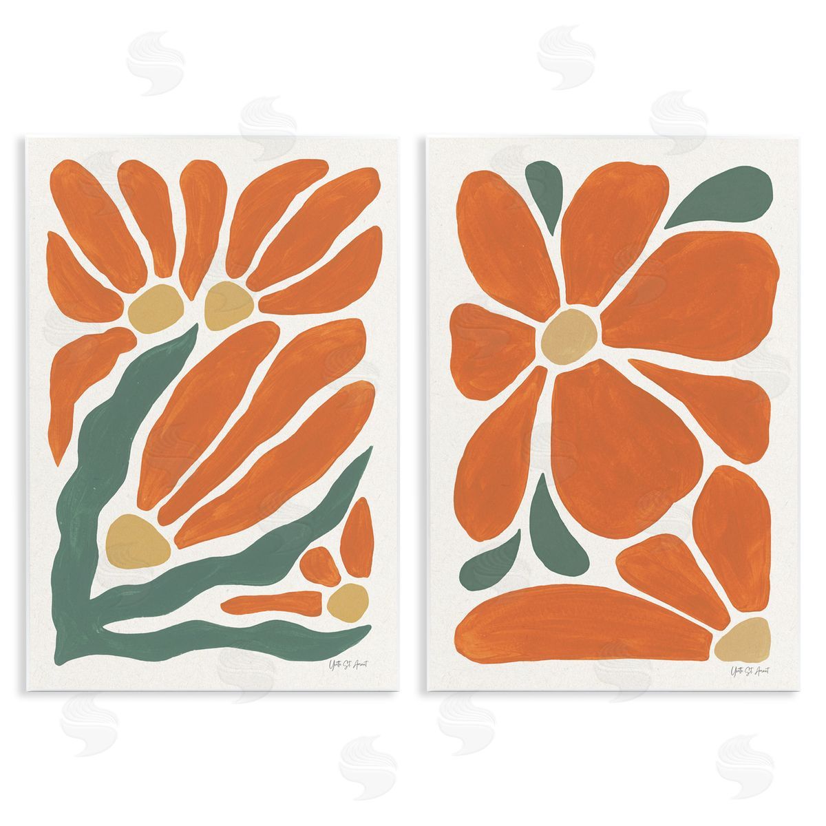 Yvette St. Amant Midcentury Flower Abstracts Canvas Wall Art Print