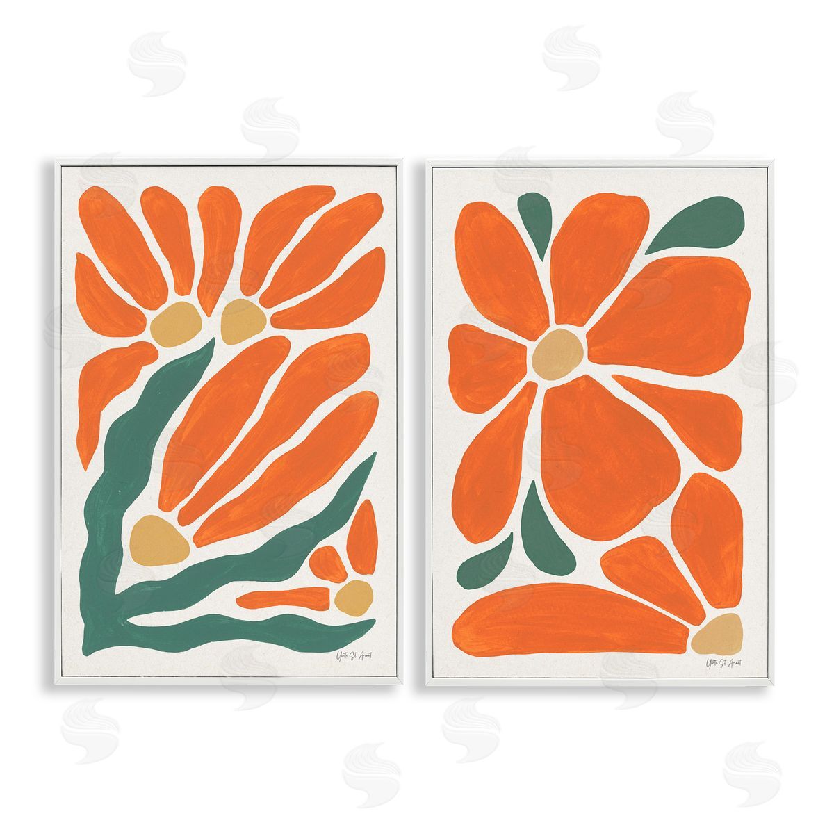 Yvette St. Amant Midcentury Flower Abstracts Canvas Wall Art Print