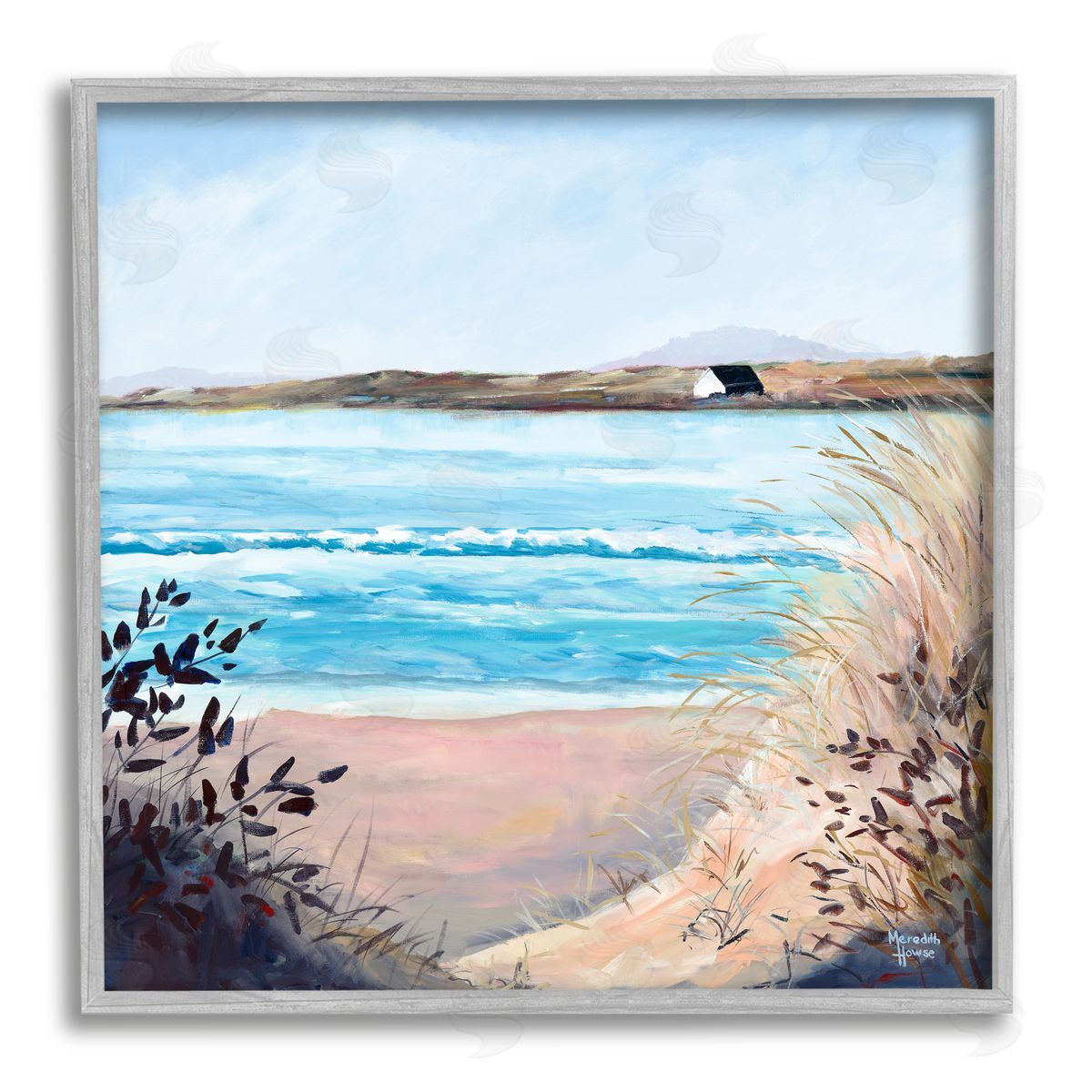 Meredith Howse Coastal Beach Landscape Gray Framed Giclee Wall Artside_