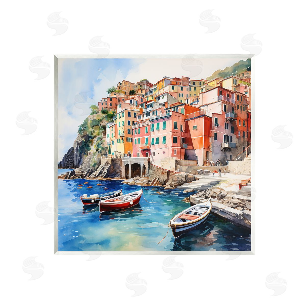 LSR Design Studio Cinque Terre Boats Wall Plaque Artside_