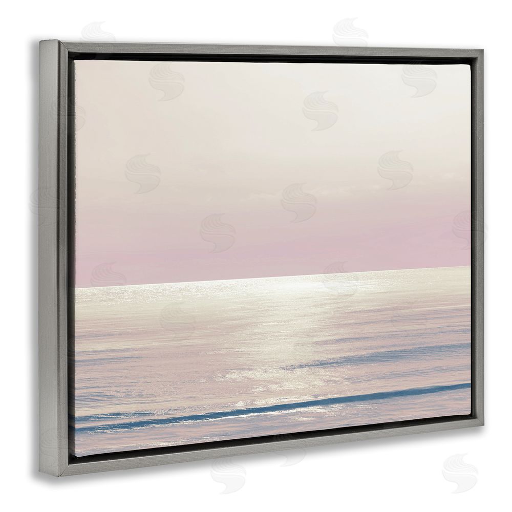 Maggie Olsen Pastel Ocean Horizon Gray Floating Frame Canvas Wall Art Print