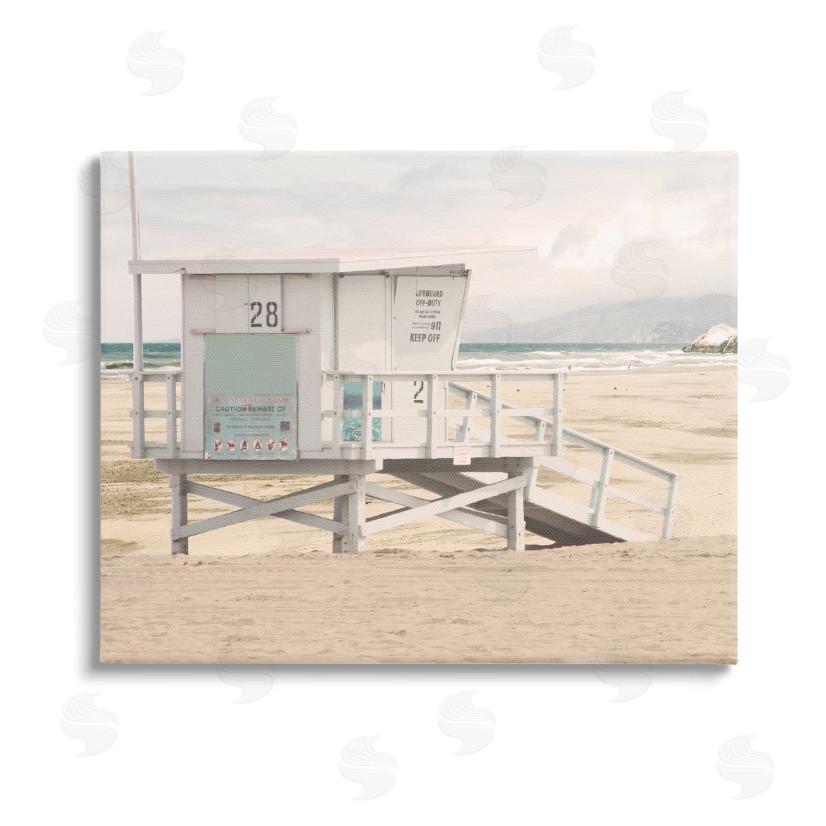 Marcus Prime Lifeguard Hut on Beach Canvas Wall Art Print