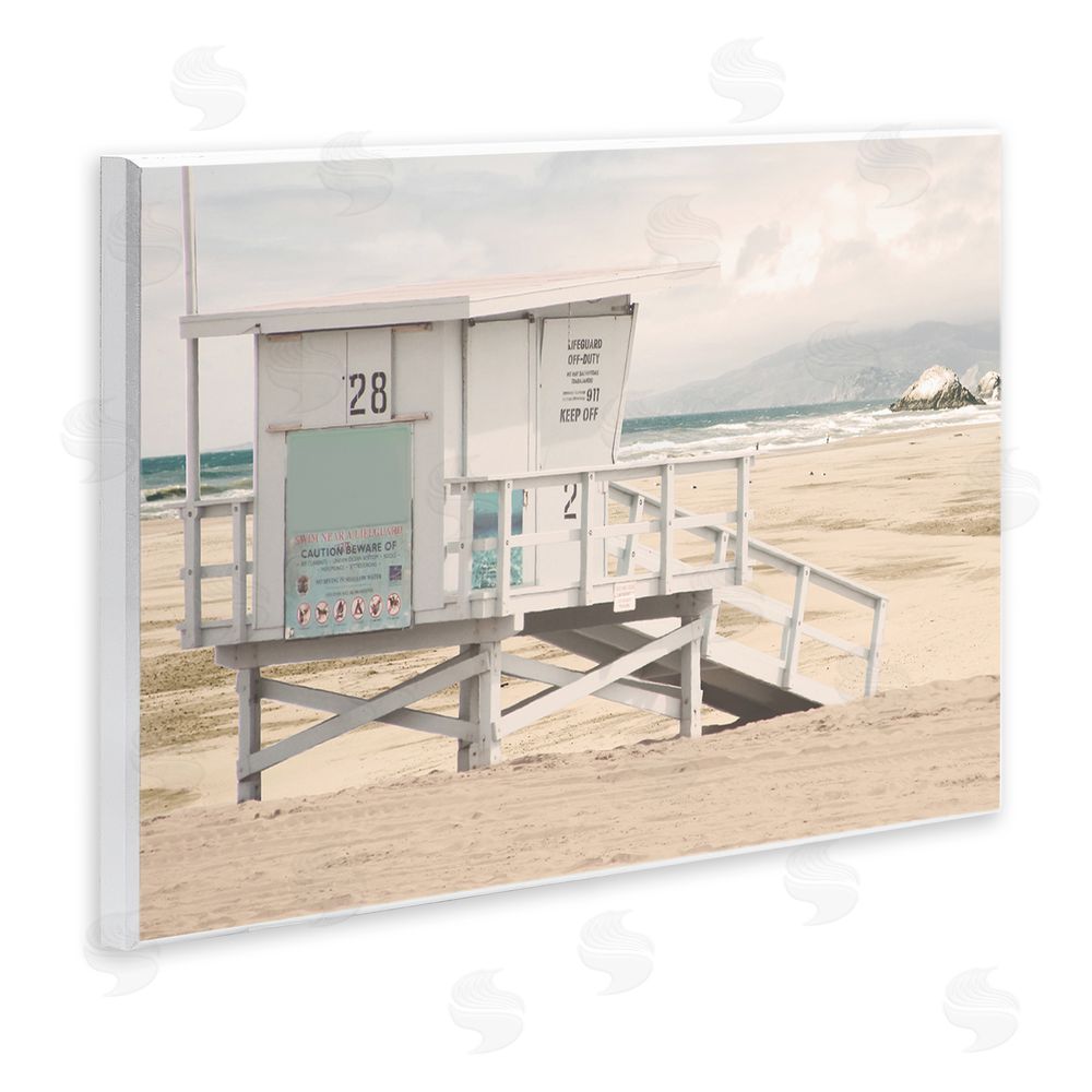 Marcus Prime Lifeguard Hut on Beach Wooden Wall Plaque Art Print