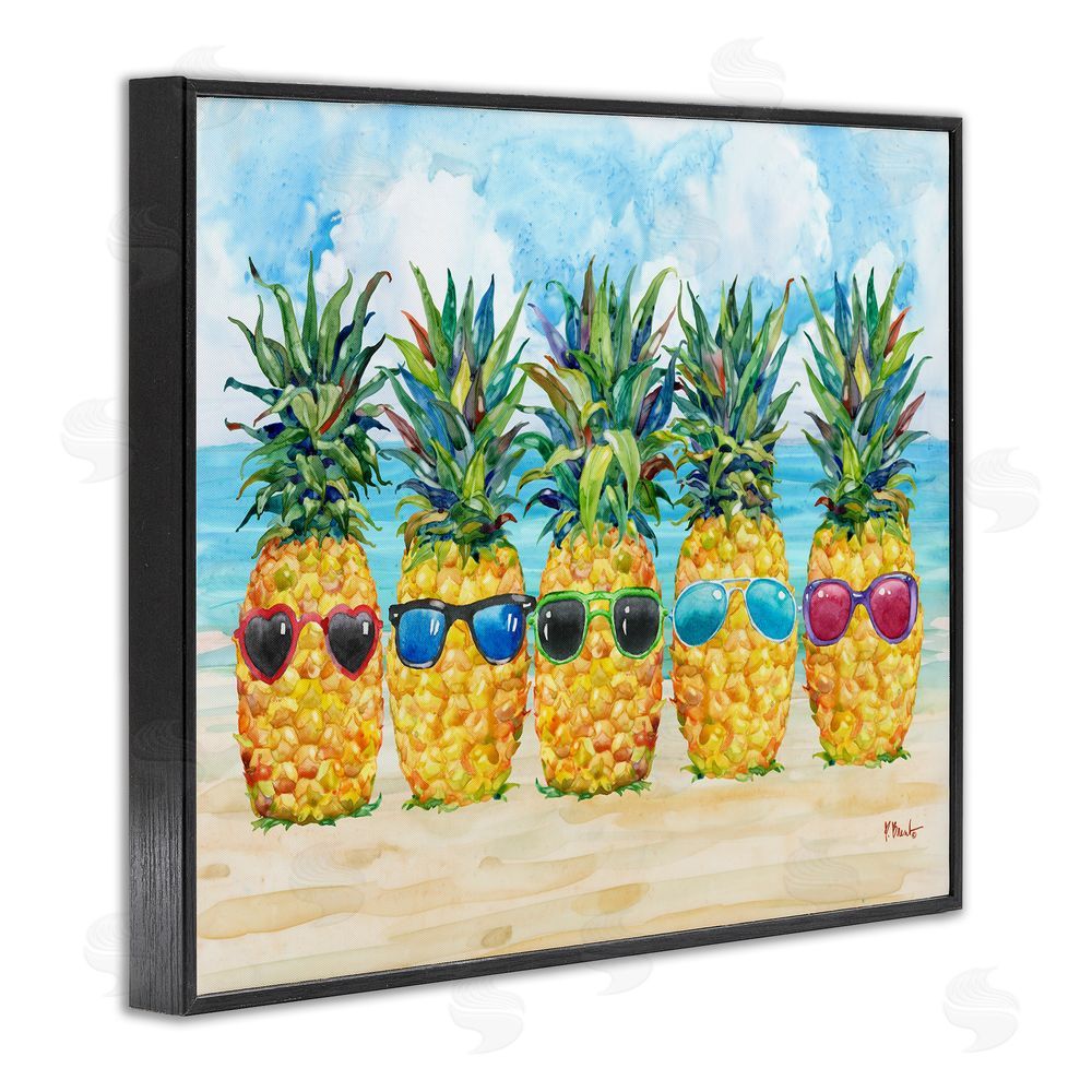 Paul Brent Pineapples & Sunglasses Black Framed Giclee Wall Art Print