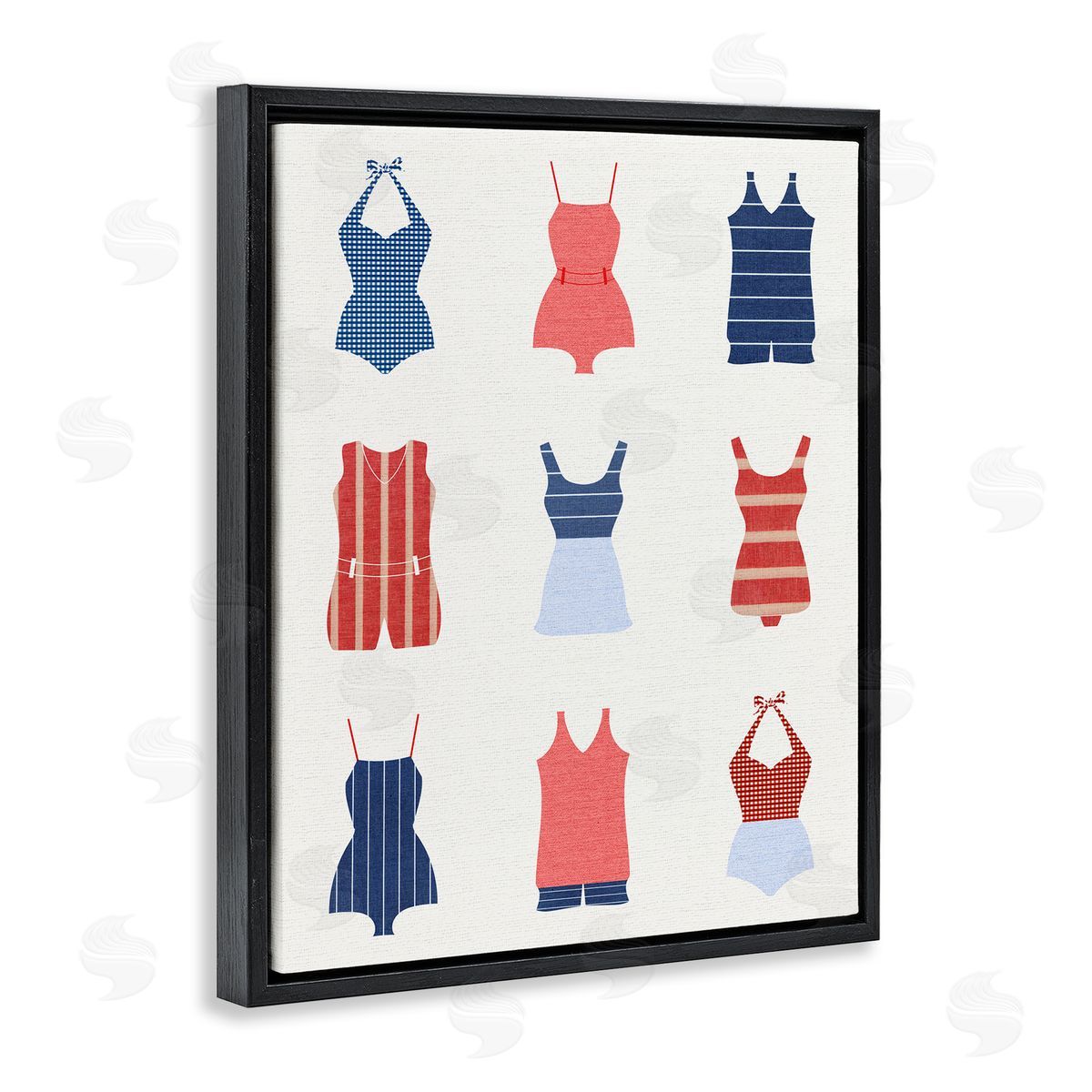 Stupell Studio Vintage Swimwear Fashion Black Floater Frame Canvas Artside_