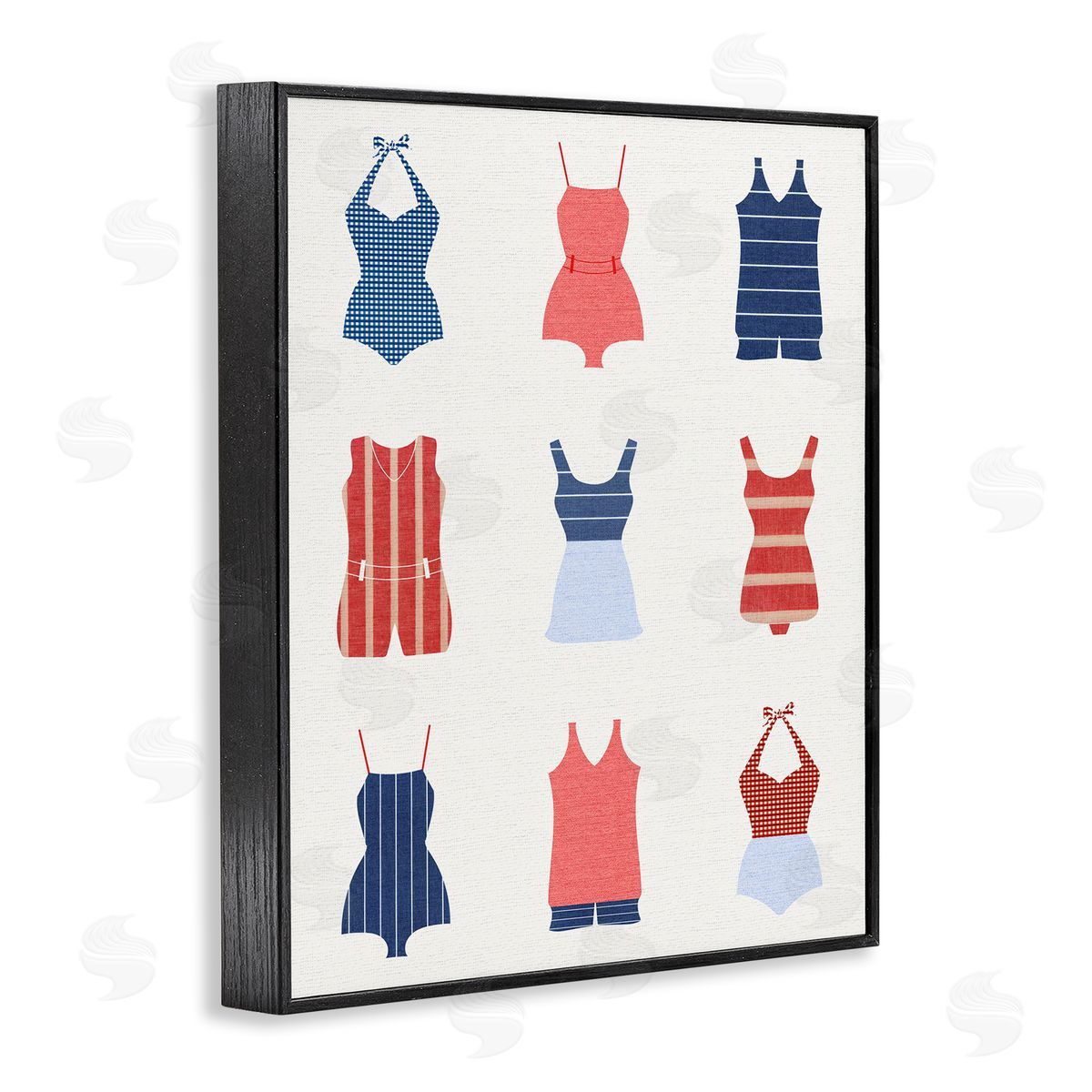 Stupell Studio Vintage Swimwear Fashion Black Framed Giclee Wall Artside_