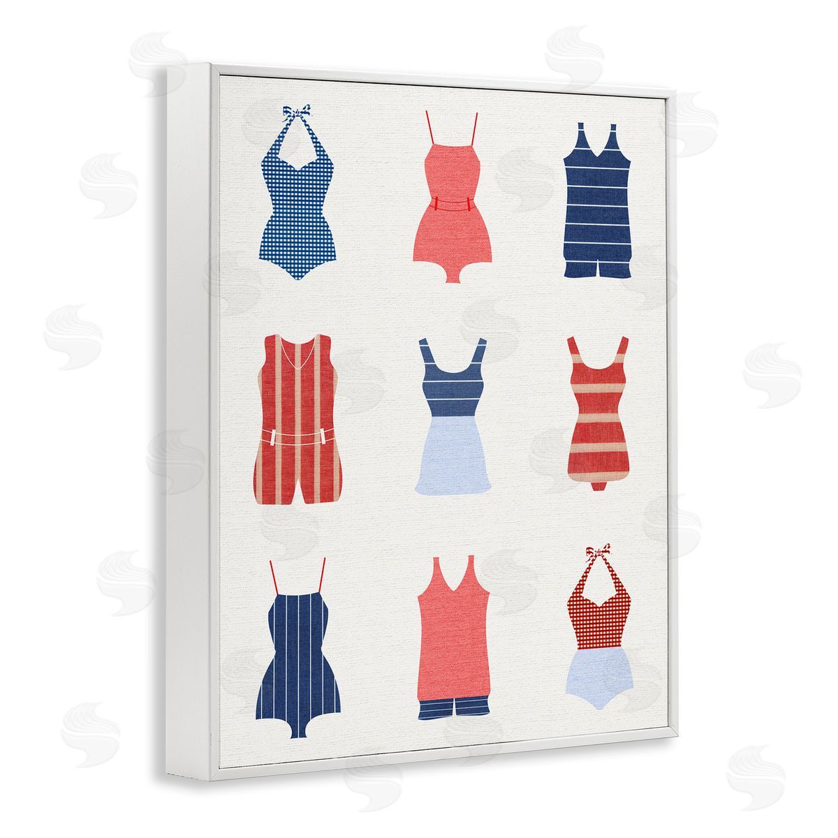Stupell Studio Vintage Swimwear Fashion White Framed Giclee Wall Artside_