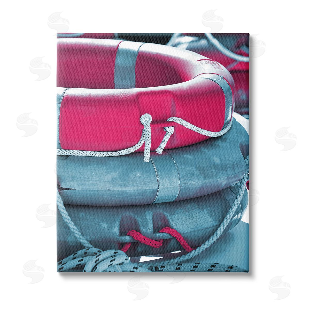 Stupell Studio Nautical Life Buoys Canvas Wall Art Print