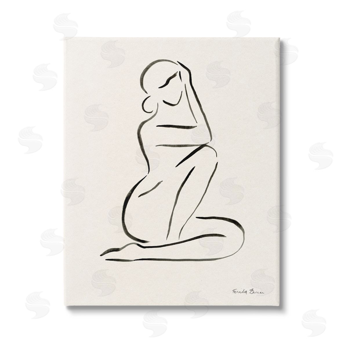 Farida Zaman Minimal Nude Woman Canvas Wall Art Print