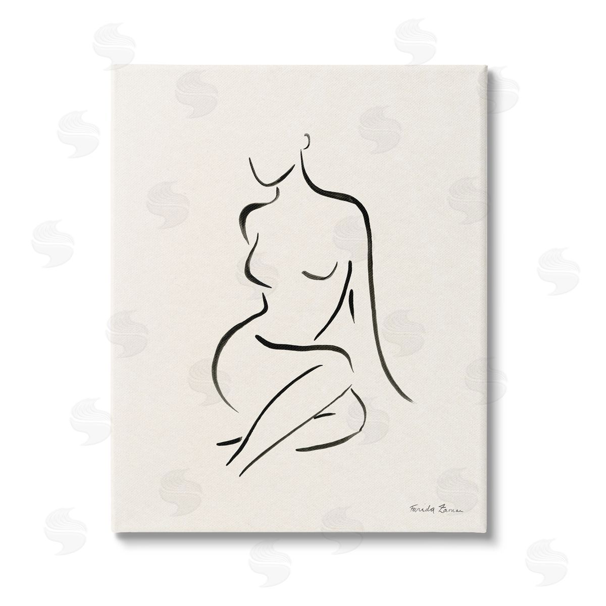 Farida Zaman Minimal Nude Outline Canvas Wall Art Print