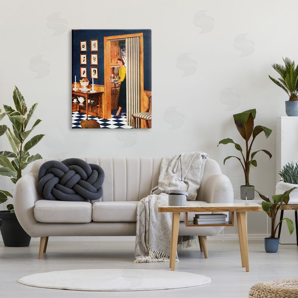 Kathy Alper Vintage Woman Scenery Canvas Wall Art Print in Room
