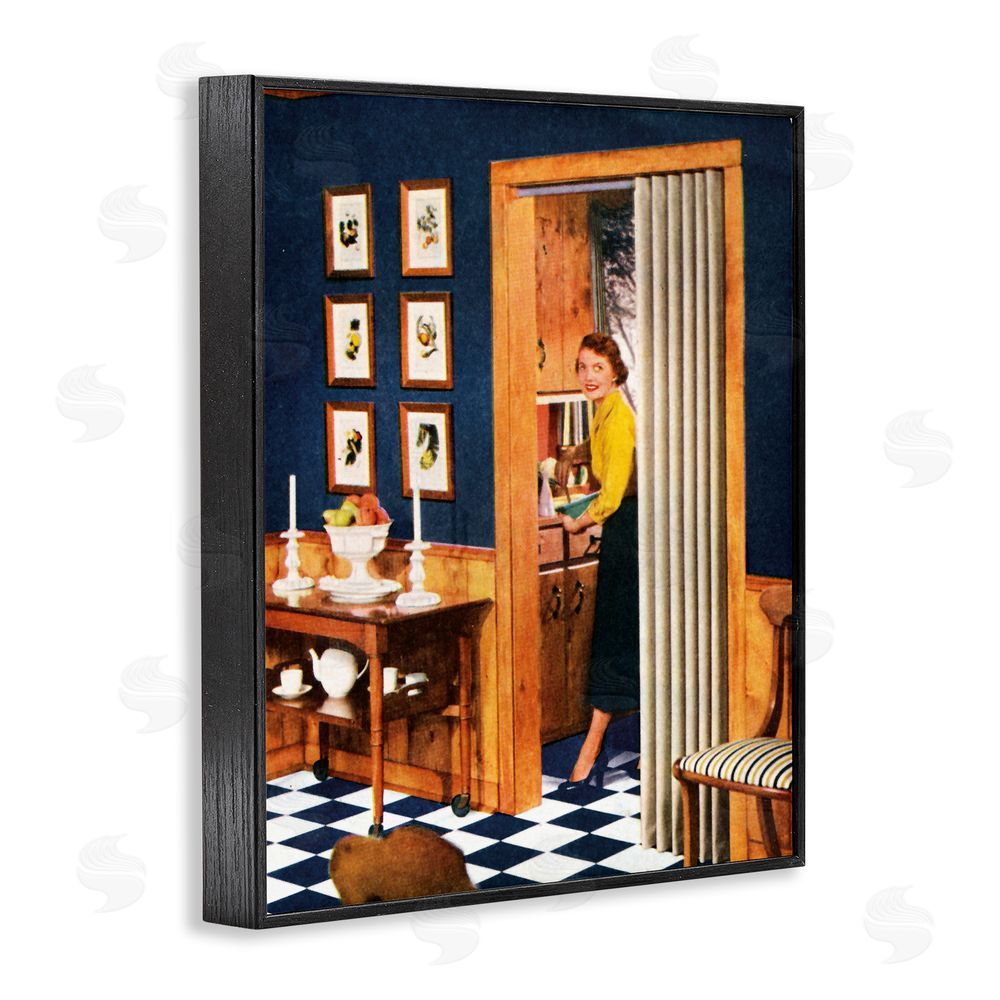 Kathy Alper Vintage Woman Scenery Black Framed Giclee Wall Art Print