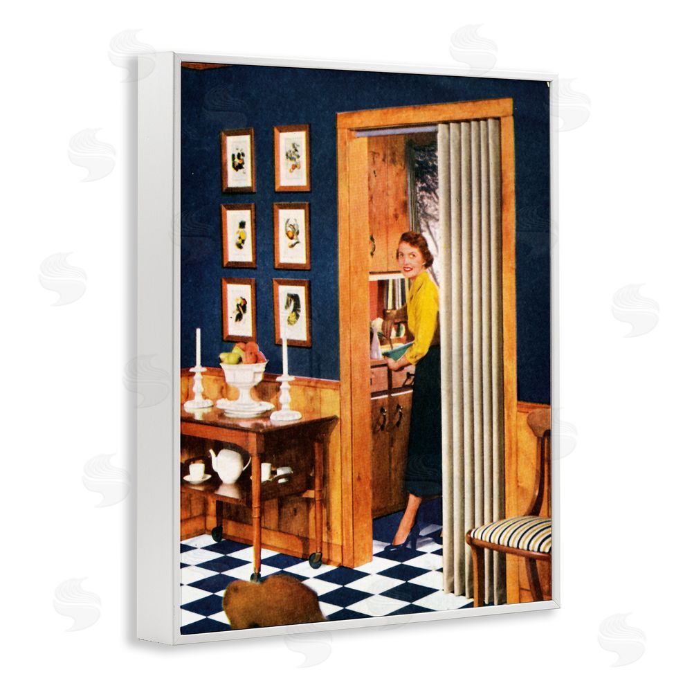 Kathy Alper Vintage Woman Scenery White Framed Giclee Wall Art Print