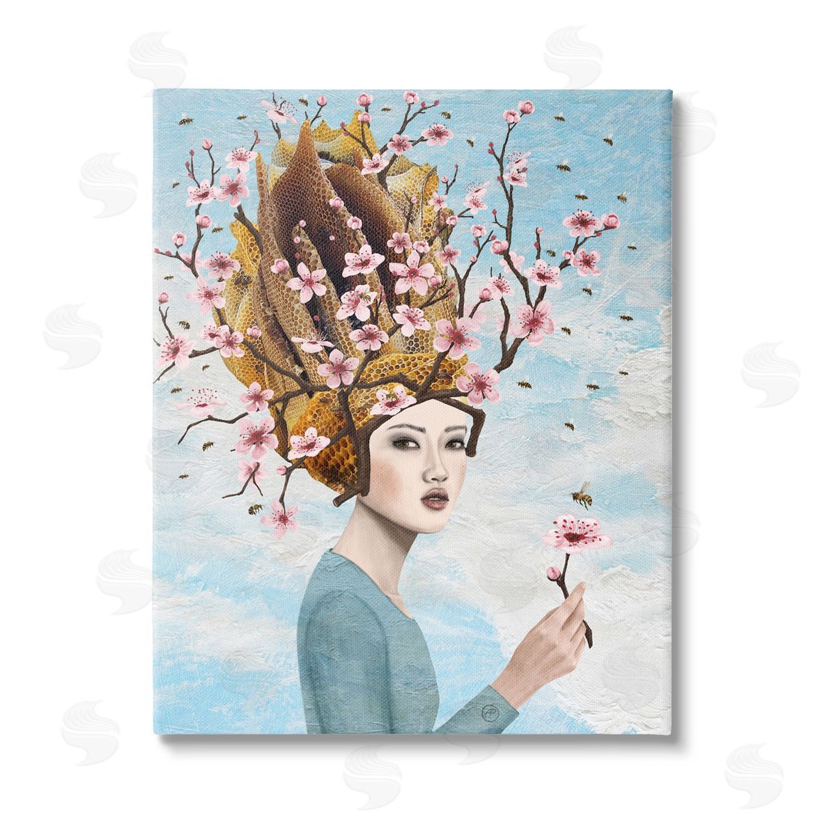 Paula Belle Flores Cherry Blossom Girl Canvas Wall Art Print