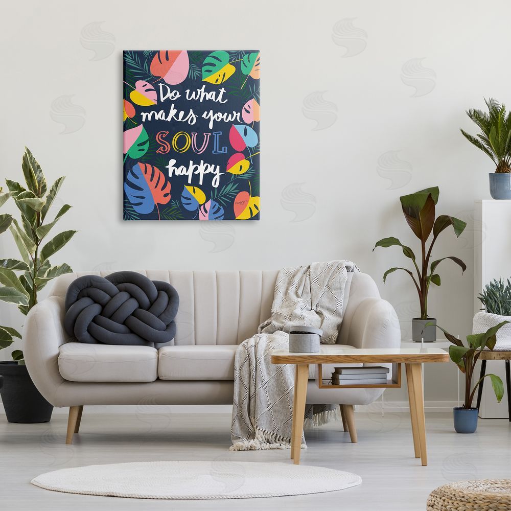 Pragya Kothari Happy Soul Phrase Canvas Wall Art Print in Room