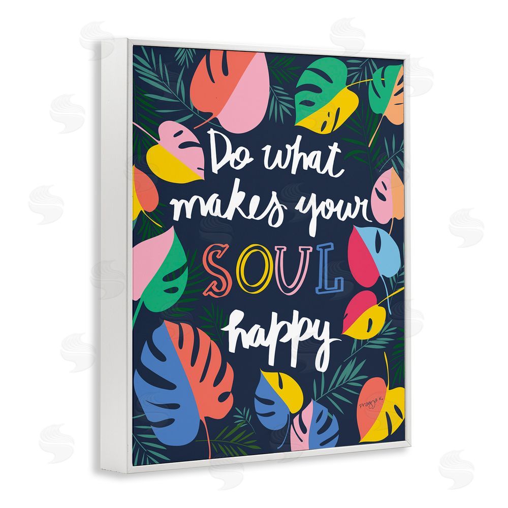 Pragya Kothari Happy Soul Phrase White Framed Giclee Wall Art Print