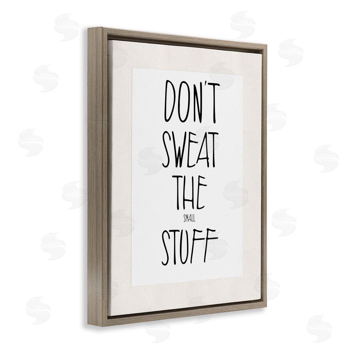 Don't Sweat Small Stuff Brown Floating Frame Canvas Wall Art, Home Decor by Karen Smith
