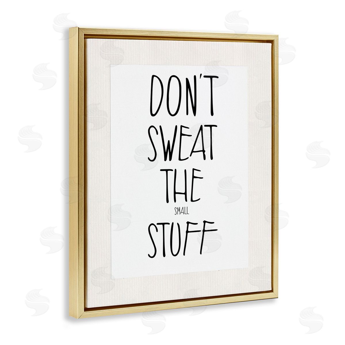Don't Sweat Small Stuff Gold Floating Frame Canvas Wall Art, Home Decor by Karen Smith