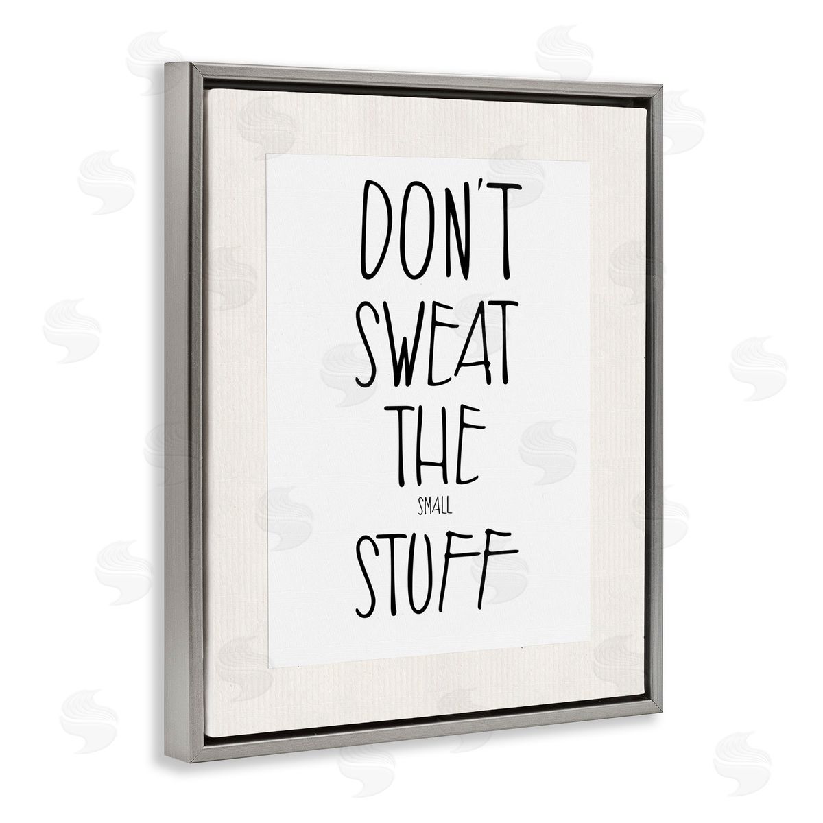Don't Sweat Small Stuff Grey Floating Frame Canvas Wall Art, Home Decor by Karen Smith