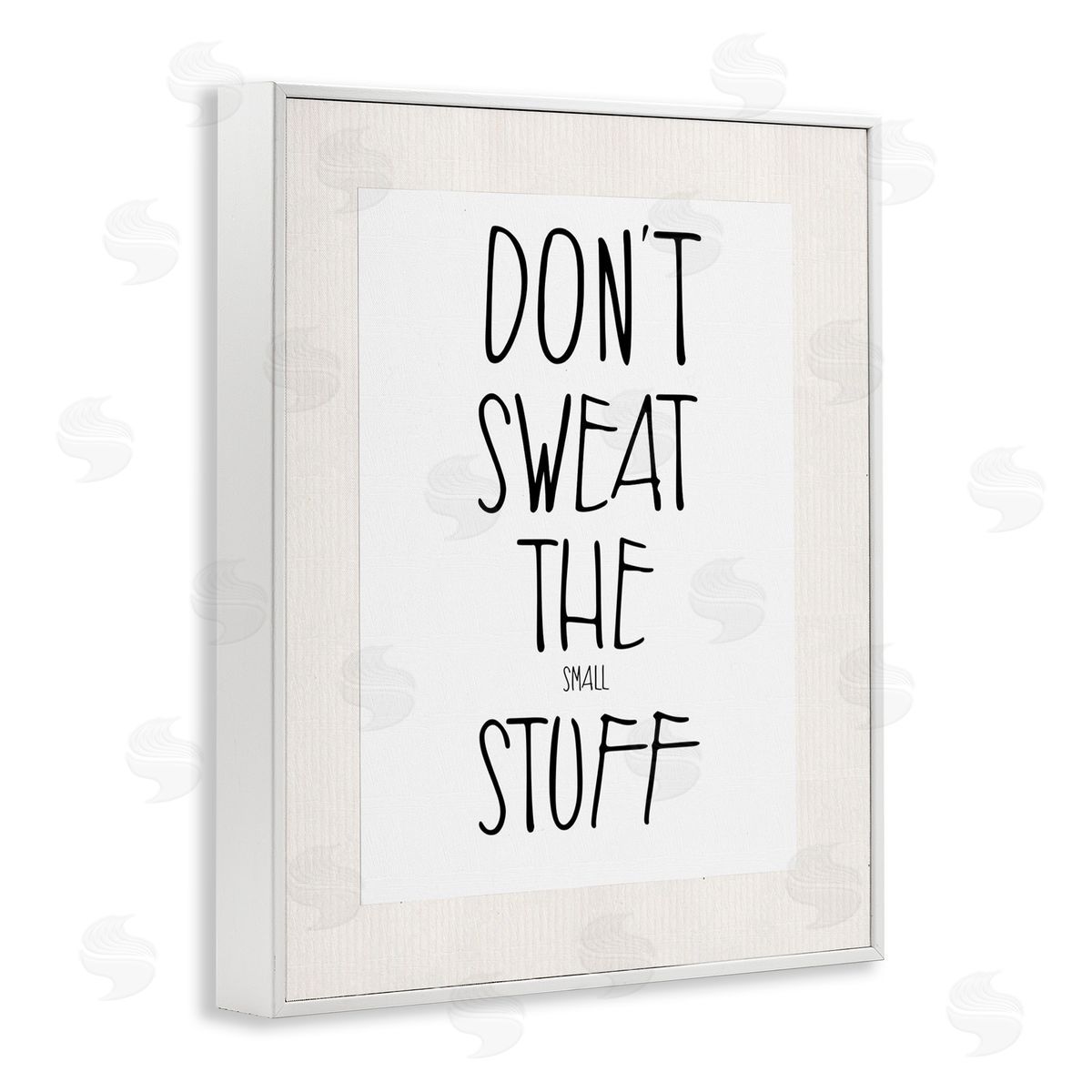 Don't Sweat Small Stuff White Frame Print Wall Art, Home Decor by Karen Smith