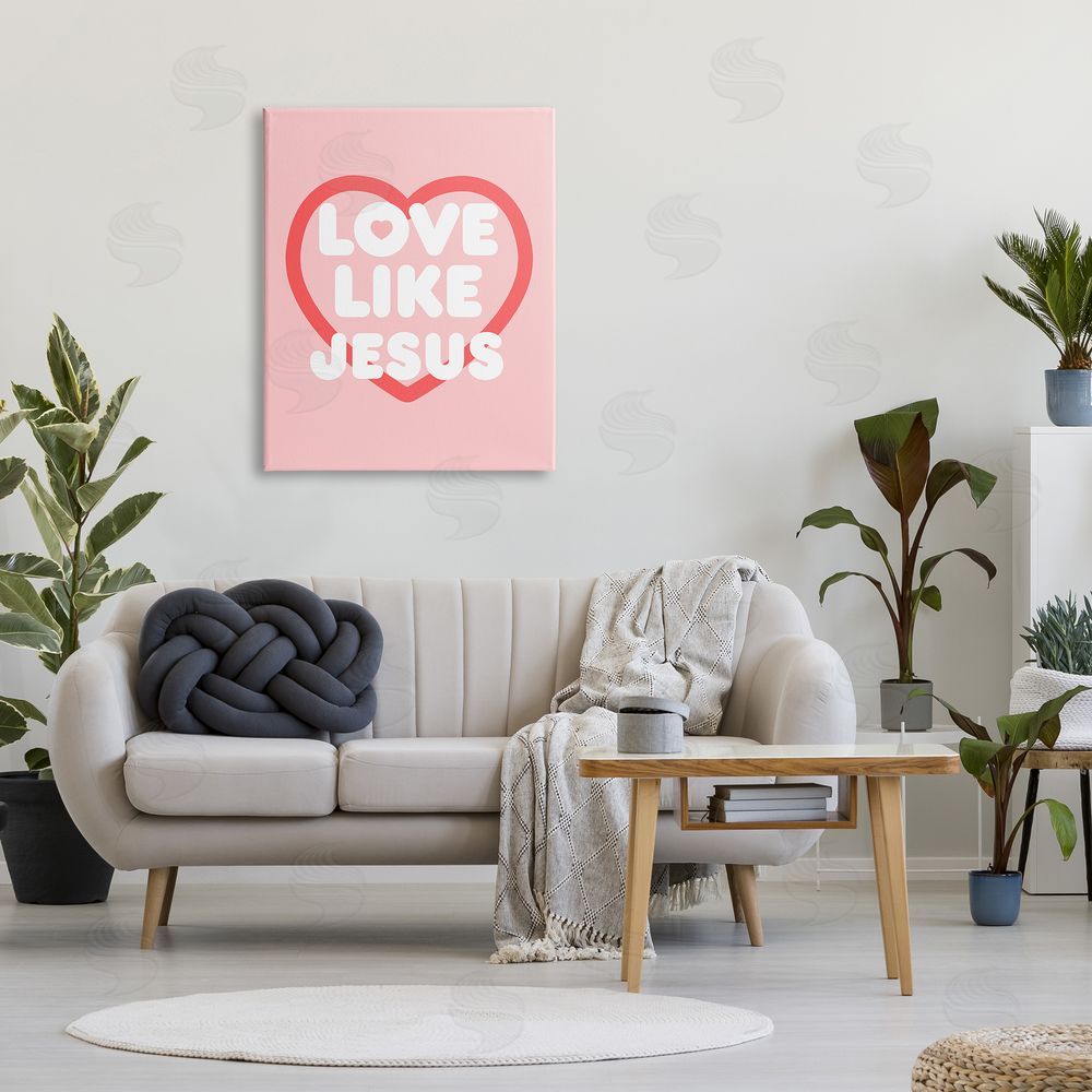 Stupell Studio Love Like Jesus Heart Canvas Wall Art Print in Room
