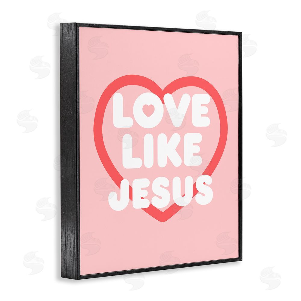 Stupell Studio Love Like Jesus Heart Black Framed Giclee Wall Art Print