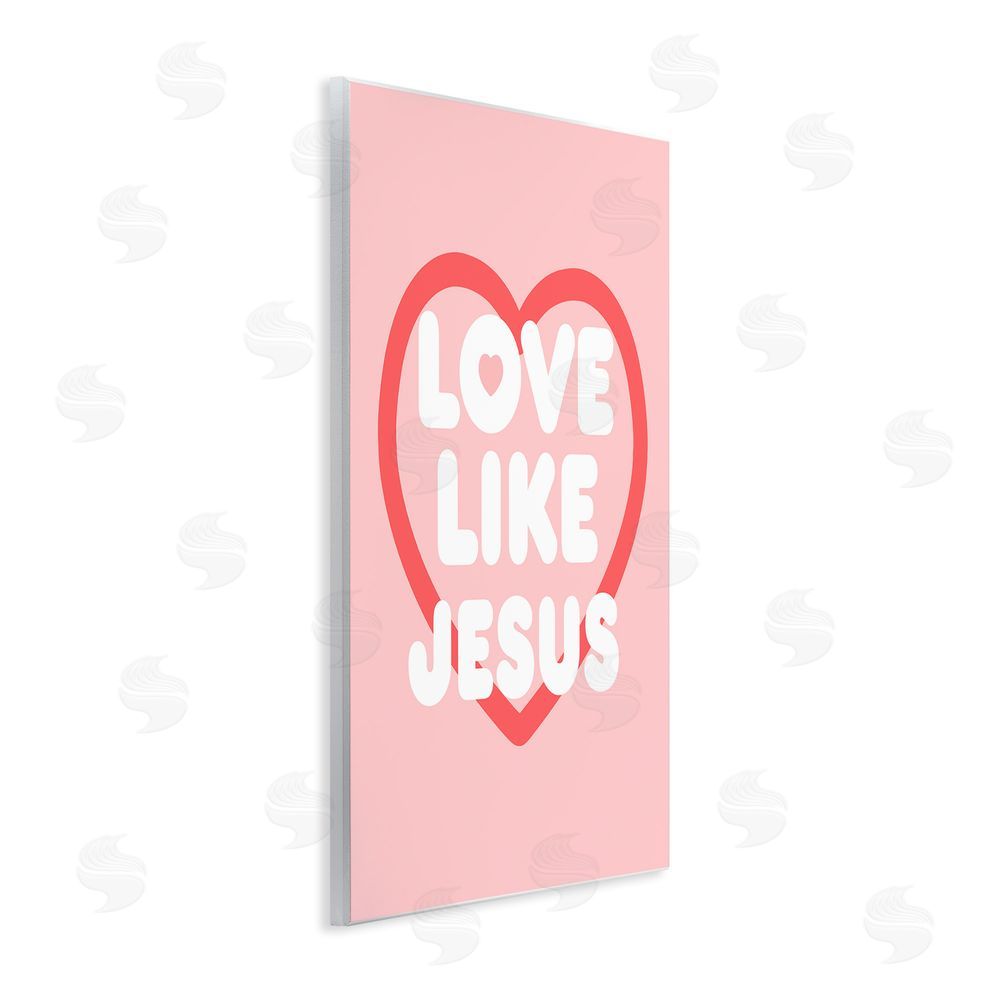 Stupell Studio Love Like Jesus Heart Wooden Wall Plaque Art Print