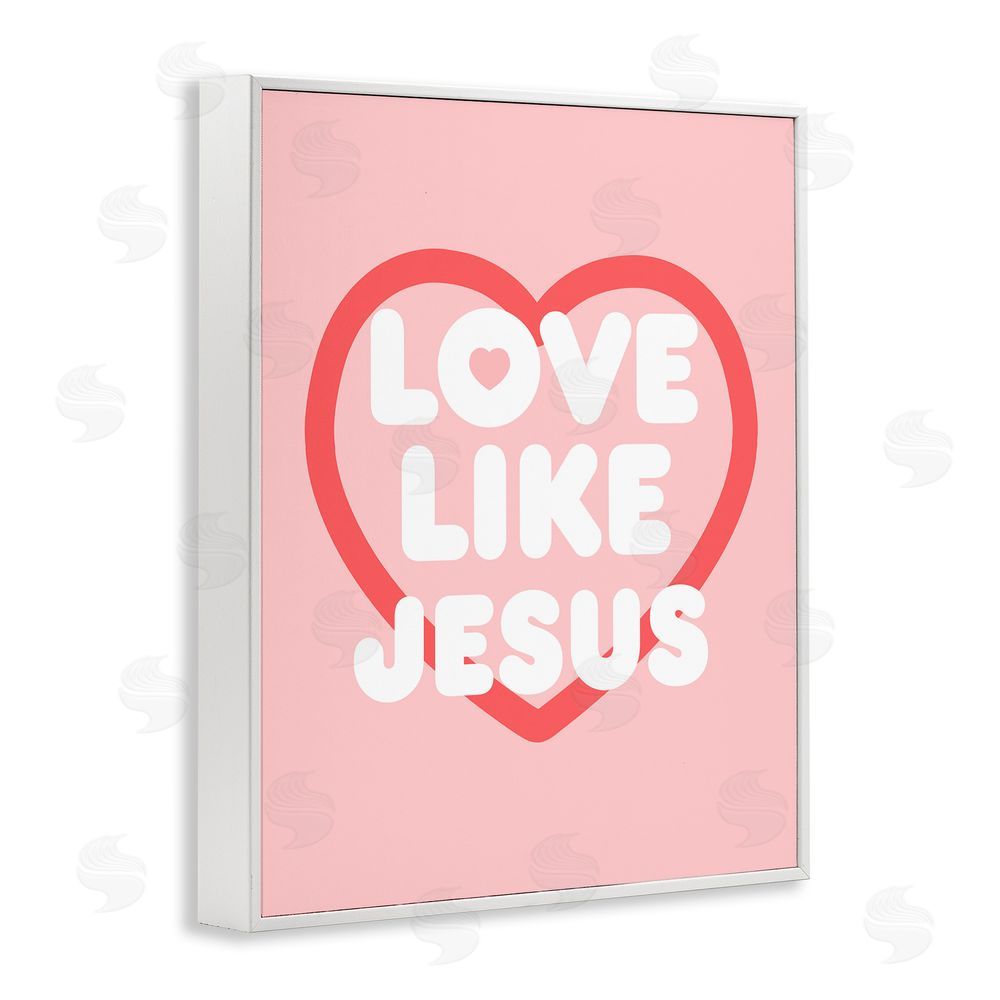 Stupell Studio Love Like Jesus Heart White Framed Giclee Wall Art Print