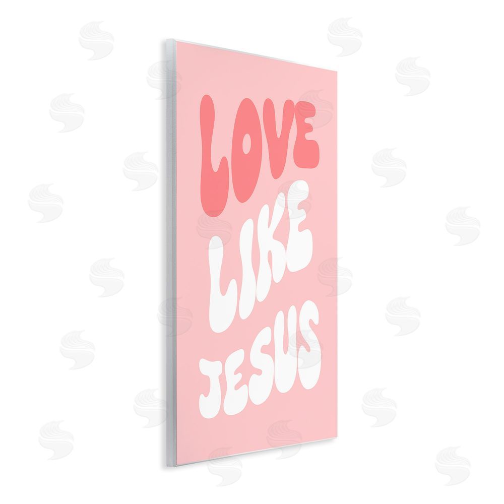 Stupell Studio Love Like Jesus Retro Wooden Wall Plaque Art Print