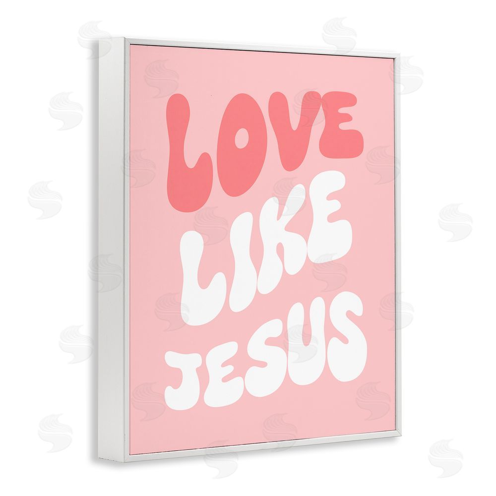 Stupell Studio Love Like Jesus Retro White Framed Giclee Wall Art Print