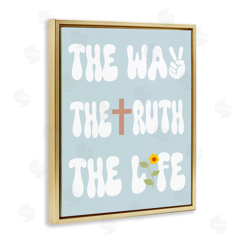 Stupell Studio Retro Religious Phrase Gold Floating Frame Canvas Wall Art Print