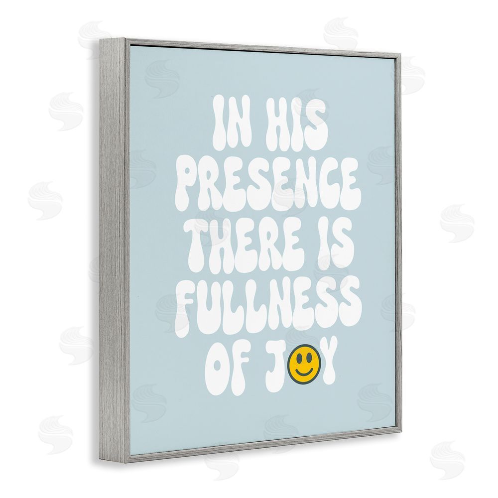 Stupell Studio Blue Religious Phrase  Gray Framed Giclee Wall Art Print