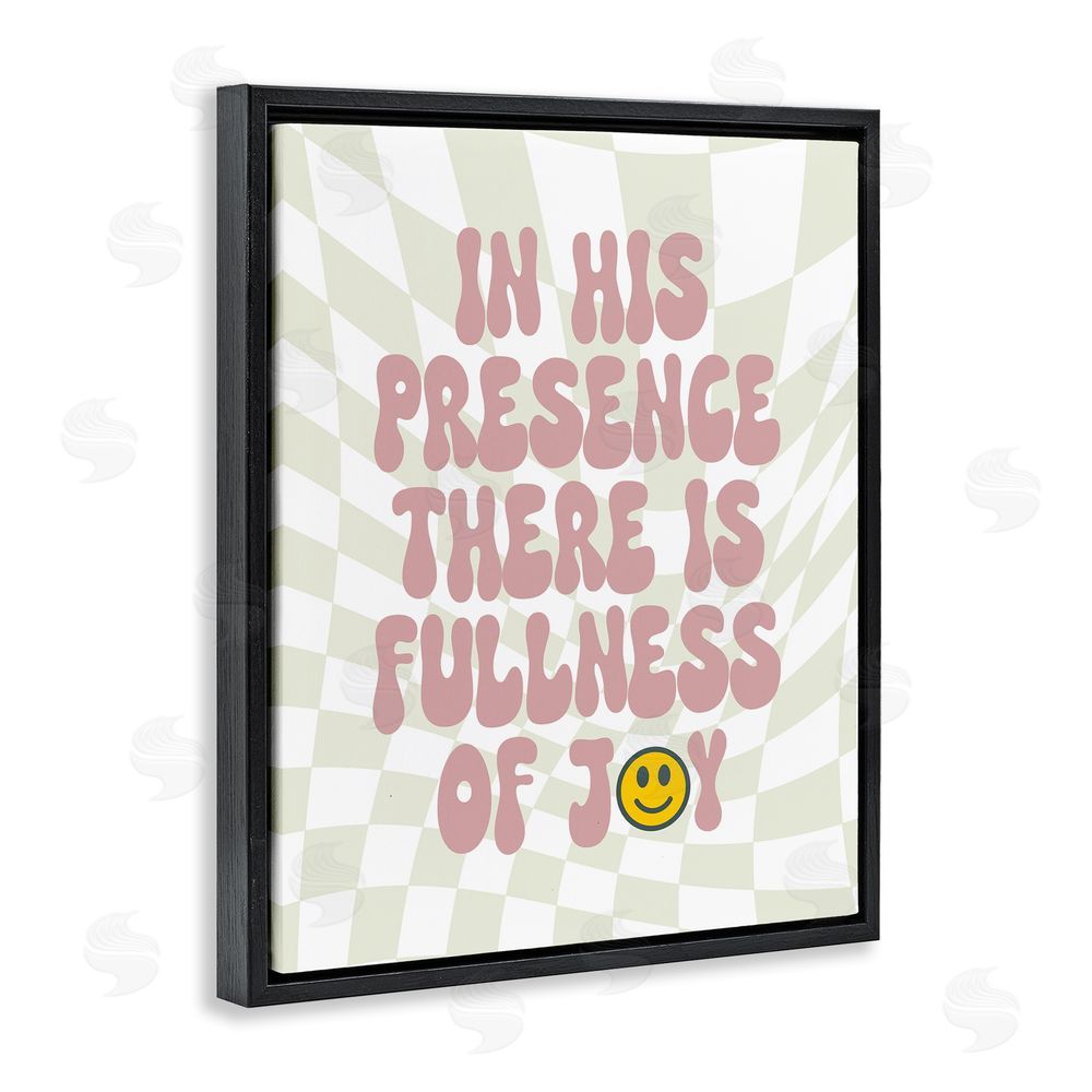 Stupell Studio Retro Religious Patterned Black Floating Frame Canvas Wall Art Print